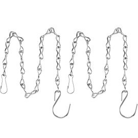 2 Pack Hanging Chain for Bird Feeders, Planters, Lanterns and Ornaments (19.7 Inch, Silver)