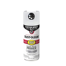 Rust-Oleum 384758 Custom Spray 5-in-1 Flat Clean Metal Primer Aerosol Spray, 12 oz., Clean Metal