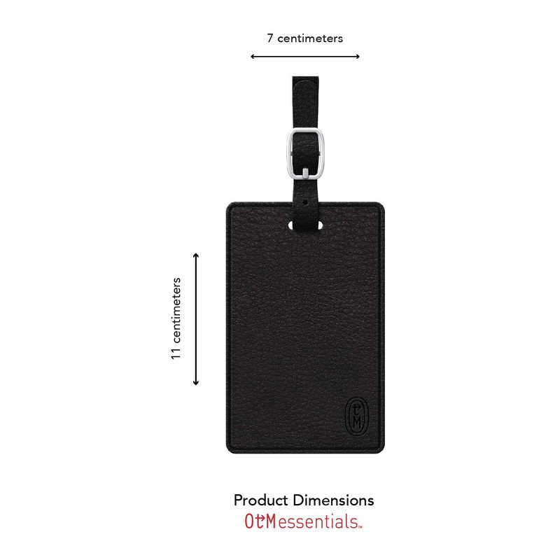 Centon OTM Essentials Black Leather Bag Tag, Airplane