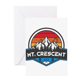 CafePress Mt. Crescent Ski Area Crescent Iowa Greeting Cards Folded Greeting Card Glossy