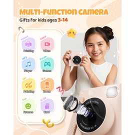 TIATUA Children's Camera Instant Camera 2.4 Inch Instant Camera Children with 32G Card and Photo Paper Prints, 1080P HD Digital Camera Children, Gifts for Boys and Girls 3-12 Years (Brown)