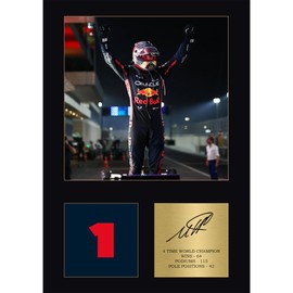 Max Verstapen Gift Signed A4 Print Display Unframed Formula 1 Gifts Digitally Reproduced Signature Gift For Formula 1 Fans Red Bull Formula 1 Team