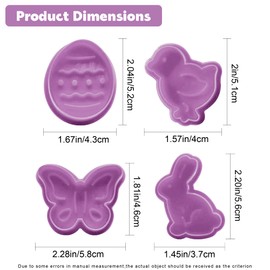 Easter Cookie Cutters Set,4Pcs Cute Cartoon Easter Cookie Stamps,3D Bunny Eggs Chick Butterfly Shapes Biscuit Cutters Plastic Kitchen Tool for Fondant Cookie Baking Birthday Party Supplies