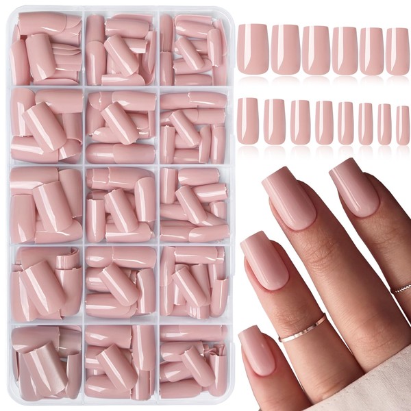 LoveOurHome 316pc Square Press on Nails Medium Fake Nails with