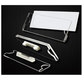 Pack of 16 Durable Name Badges, 30 x 70 mm Name Badges for Clothing Clip and Pin Integrated Plastic Name Plate for Business Cards Name Plate Case