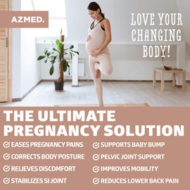 AZMED Maternity Belt - Belly Band for Pregnant Women to Support Back/Waist/Abdomen With Belly Brace - Breathable & Adjustable For Different Stages