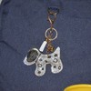 Popfizzy Dog Keychain, Bling Backpack Charm, Rhinestone Bag Charms, Keyring