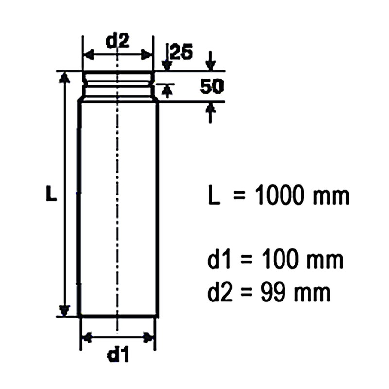 RAIK 10021003 Pellet Pipe/Stove Pipe 100 mm – 250 mm
