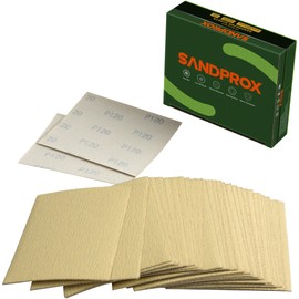 SANDPROX 1/4 Sheet Sandpaper 4.5 x 5.5 Inch Palm Sander Paper 30PCS 120 Grit Sanding Sheets for Palm Sanders Sand Paper for Woodworking,Automotive,Metal