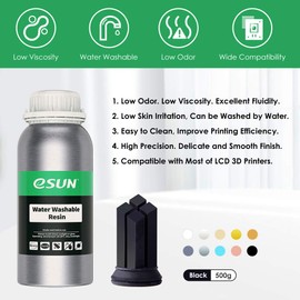 eSUN 405nm - Impresora LCD 3D de resina rápida de curado UV, resina lavable al agua, resina fotopolímero, para impresora LCD 3D de curado UV de fotón