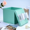 LaRibbons Large Gift Boxes with Lids,10x10x10 Inches Blue Square Foldable