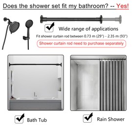 DOUBLUOEG Dual Shower Head for Couples with 5 Spray Modes High Pressure Double Shower Heads for Two People Equipped with 3 Meter Shower hose, Matte Black
