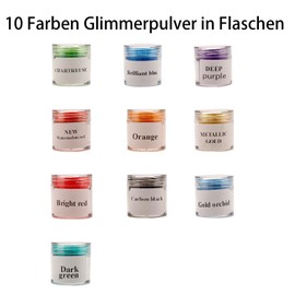 Nurila Farbe für Gießpulver 5g, Farbpigmente für Gießpulver, Mica pulver 10 Farben, Gießpulver Farbe für Seifenfarbe, Schmuckherstellung, Epoxidharz, Kerzenherstellung, Badebomben, Kosmetischer