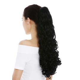 WIG ME UP - 9563B-1 Ponytail Hairpiece Extensions very long voluminous curled curls black 23inch