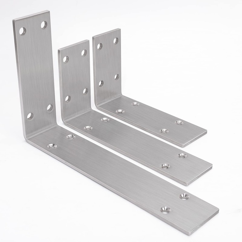 YUMORE Shelf Bracket 8 inch, Heavy Duty (1/5") Thick Solid