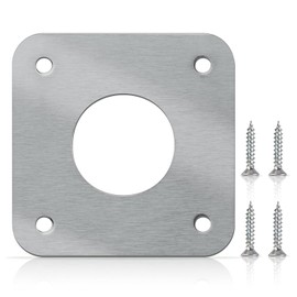 Simply Hardware Satin Stainless Steel Bird Box Protector / Nest Box Protection Plate Kit - 70 x 70mm - 32mm Hole