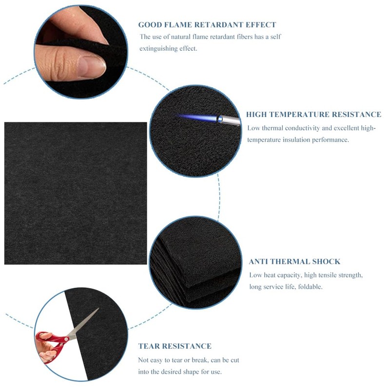 BouGPeng Fireproof Underlay 50 x 50 cm Heat Resistance Fire