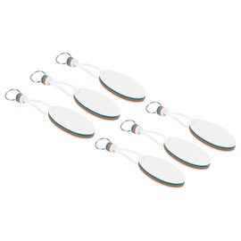 PATIKIL Floating Keychain, 6 Pack Sports Buoy Key Rings Oval Buoyant Keyrings Marine Sailing Key Holder for Fishing Kayaking, White