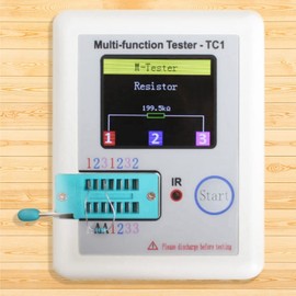 Haskoss Transistor Checker Voltage Checker Diode Transistor Tester 1.8 Inch 160X128 Colorful Display Multi-Function TFT Backlight Transistor LCR-TC1 Tester for Diode Triple Vacuum Tube Capacitors