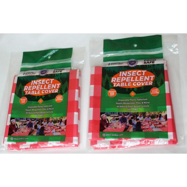 Sorbco Insect Mosquito Repellent Table Cover Cloth 54”x90” Food Safe