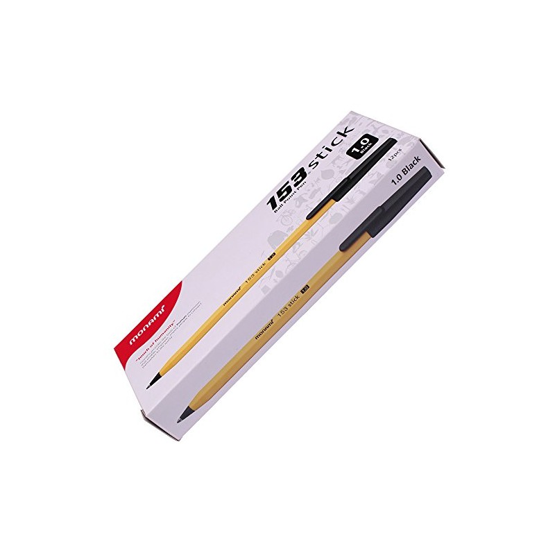 Monami 153 Sticks Ballpoint Pen 1.0 Mm Dozen Box (Black