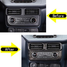 Daeiclru Center Console Air Vent Outlet Cover Trim Compatible with Ford Maverick 2022 2023, Car Air Conditioner Mode Switch Panel Protect Decorative Cover Interior Accessories, Carbon Fiber Pattern
