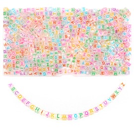 TOAOB 800pcs Glow in The Dark Letter Beads Acrylic Luminous Alphabet Beads Cube Colorful A to Z UV Beads for DIY Crafts Bracelets Necklaces Keychains Jewelry Making