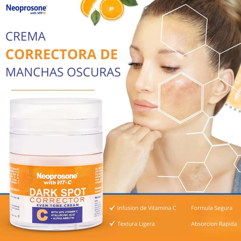 NEOPROSONE Crema Vitamina C 20% Despigmentante Facial Con Ácido Hialurónico