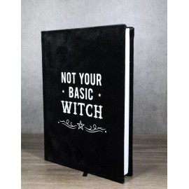 Not Your Basic Witch Pentagram Motif A5 Lined Pages Velvet Cover Journal Book