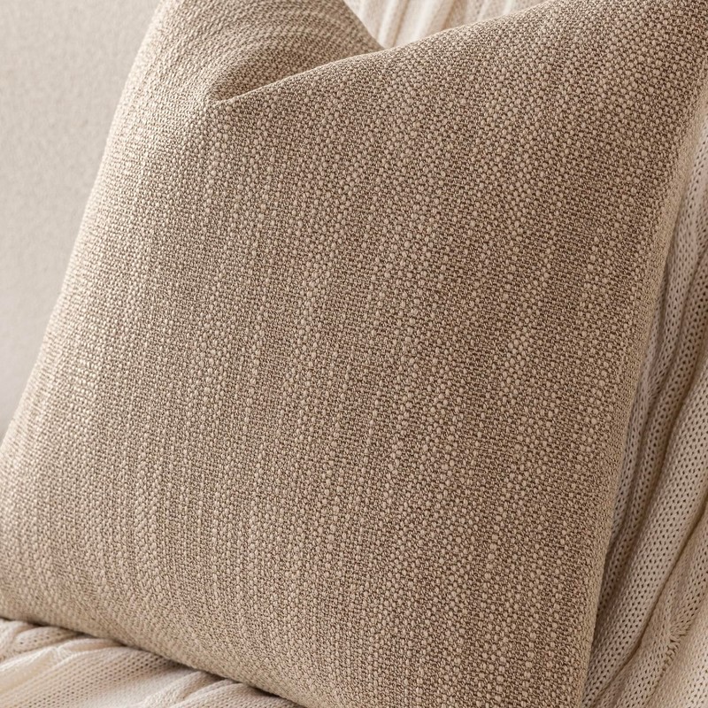 Foindtower Set of 2 Decorative Textured Burlap Linen Throw Pillow
