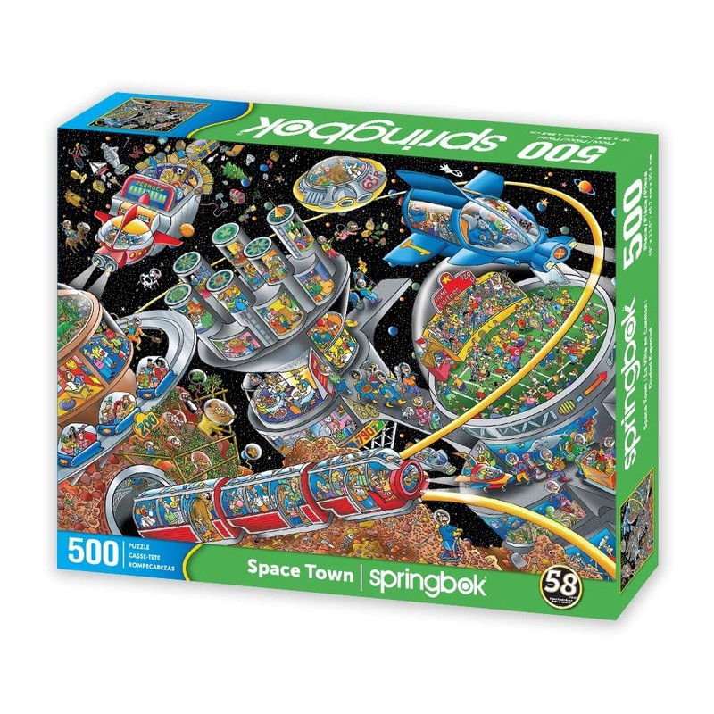 Springbok's 500 Piece Jigsaw Puzzle Space Town - Made in