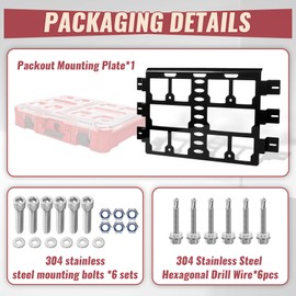 Carbon Steel Packout Mounting Plate for Milwaukee Packout Toolbox, 100+ Lbs Capacity, Heavy-Duty Wall or Floor Mounting Base, for Tool Organization, Full Plate Size
