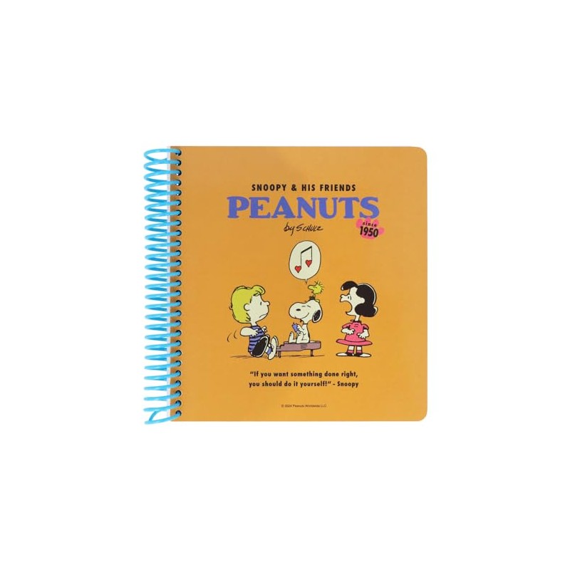 Sunstar Stationery S2642212 Snoopy Notebook, Square Ring, Peanuts, Snoopy &
