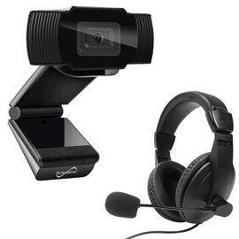 Supersonic Pro 1080p  Full HD Webcam with  40 mm Stereo Headset