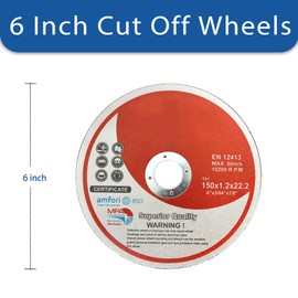 WFLNHB 50 Pack 6 Inch Cut Off Wheels for Metal and Stainless Steel Cutting Discs for Angle Grinders 6 x .045 x 7/8 Inch
