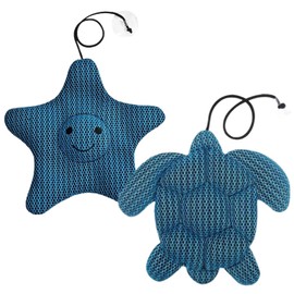 SiumPklay 2-Pack Turtle & Starfish Hot Tub Scum Absorber - Reusable Scum Absorbing Sponges for SPA & Pools, Hot Tub Accessories Oil & Dirt Removal Keeps Water Crystal Clear Cute Ocean-Themed Design