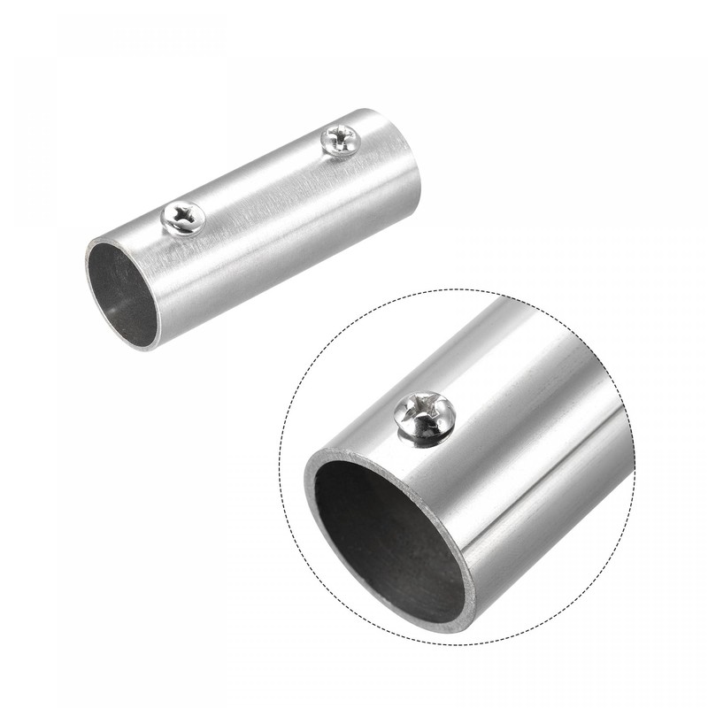 sourcing map Rail Pipe Fitting 2-Way 60mm Length 202 Stainless