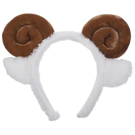 DEARMAMY Cartoon Headband Sheep Ear Headbands Sheep Headband with Sheep Horns Animal Sheep Costume Accessories （Coffee）