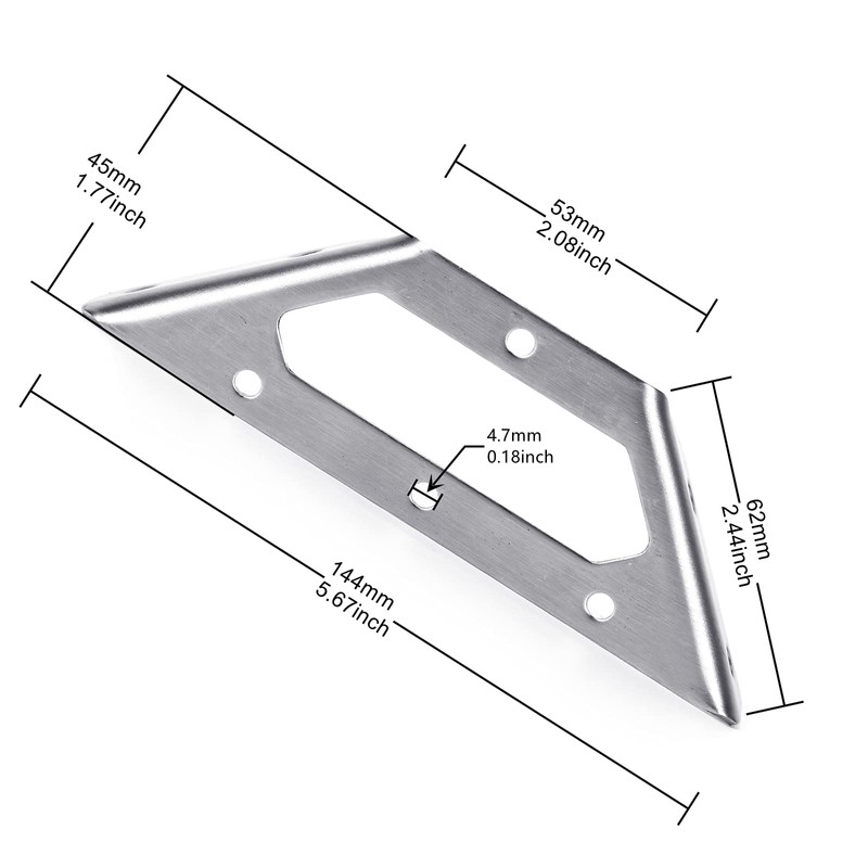 2Pcs Trapeziform Angle Brackets Stainless Steel Multifunction Corner Brace Bracket