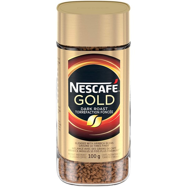 NESCAFÃ Gold Dark Roast Instant And Roast & Ground Coffee, 100 g Jar {Imported from Canada}