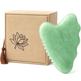 Herramientas faciales Gua Sha, herramienta de masaje gua sha de jade para el borde del peine, herramienta guasha para la cara, piedras gua sha para terapia de acupuntura relajante y relajante