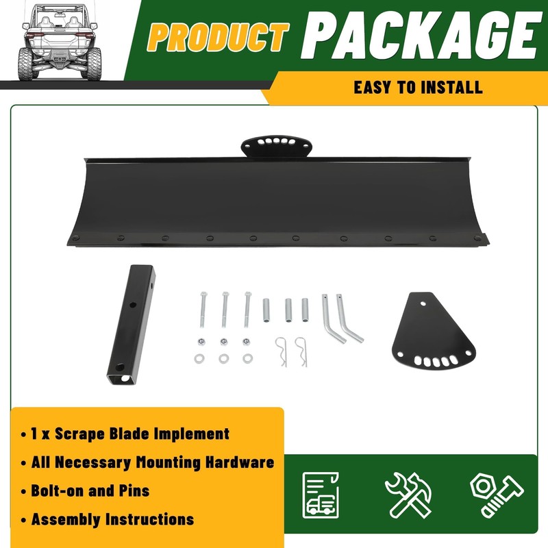 ECOTRIC 3-Point 48" Scrape Blade Implement 2 Inch Receiver ATV