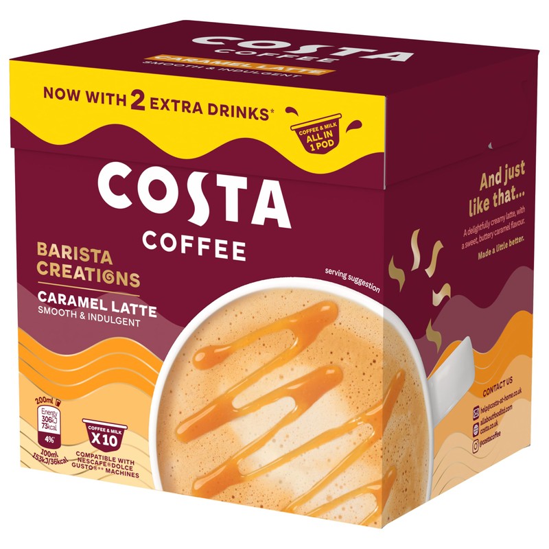 Costa Coffee Dolce Gusto Caramel Latte One Pod 10 x