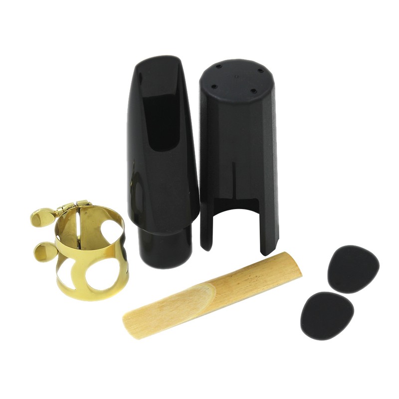 Tenor Sax Saxophone Mouthpiece Plastic with Cap Metal Buckle Reed