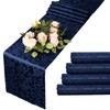 MILVOWOC 4 Pack Navy Blue Satin Table Runner, 12 x