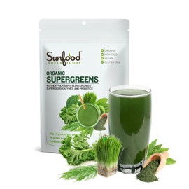 Sunfood Superfoods Organic Raw Vegan Green Superfood Blend for Digestive and Immune Health 8oz