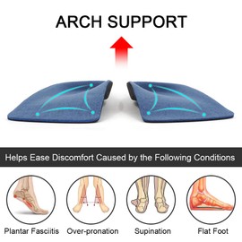 Dr. Plantillas ortopédicas de 3/4 de longitud de pie, las mejores plantillas para corregir la sobrepronación, arcos caídos, pies grasos, fascitis plantar, espolones de talón y otras condiciones del pie, 1 par (L - W11-12.5 | M9.5-11)