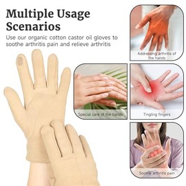 2 Vendas De Aceite De Ricino Para Manos Vendas De Aceite De Ricino Orgánico Guantes De Aceite De Ricino Para Artritis De Muñeca Y Síndrome Del Túnel C
