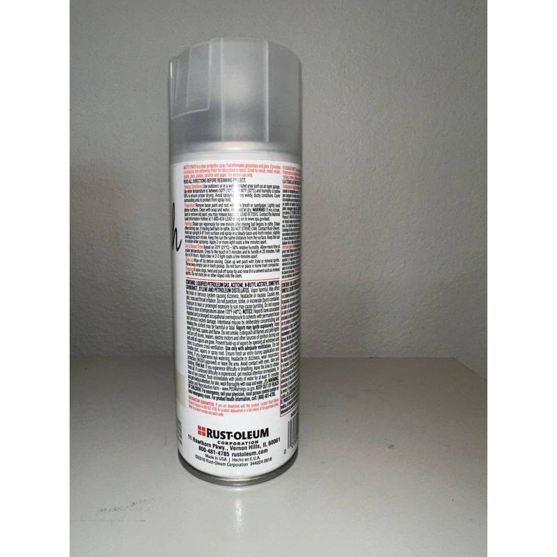 Rust-Oleum Rustoleum Matte Finish Clear Spray Protective Finish Paint 342561