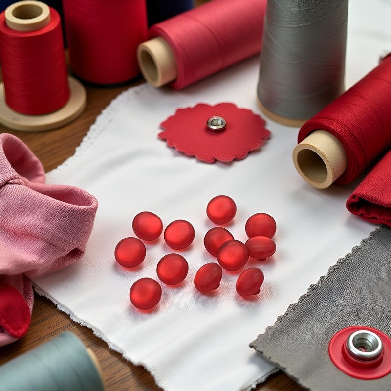 50pcs/Pack Red Resin Colored Shirt Pearl Buttons，Hand Sewn Button， for